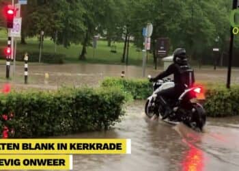 Straten blank in Kerkrade na hevig onweer, code geel afgekondigd