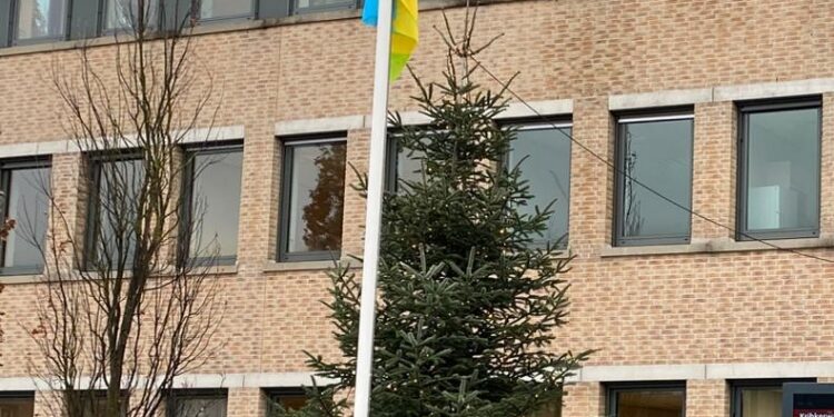 Gemeentehuis toont trots de Mensenrechtenvlag