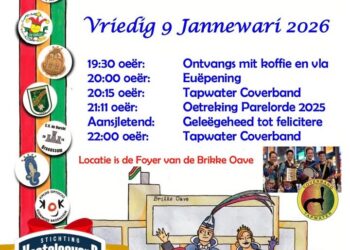 Maak een aansprekende titel bij dit bericht. Plaats geen andere tekst in de titel.OETREKING PARELORDE 2026 Op vriedig 9 jannewari Parelorde 2026 weëre oetgereekt aan d’r 54ste Pareldrëeger. Locatie is d…