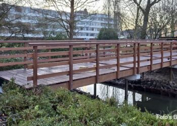 Maak een aansprekende titel bij dit bericht. Plaats geen andere tekst in de titel.Update Vijverpark nieuwe Brug aan het Pastoor Hazevoet pad is inmiddels geplaatst en hoewel de afwerking nog in volle ga…