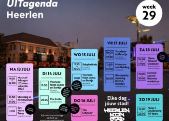 Schrijf een korte en pakkende titel in het Nederlands op basis van de onderstaande Facebooktekst: UITagenda week 29 🌞 Start met de Musical4daagse bij PLT.nl Theater Heerlen of een Stiltedag bij SCHUNCK.  Daarna geniet je van het Voorleesfeest: Ludas en Bontje bij SCHUNCK Hoensbroek of kijk je The Invite bij Quatro Cinema . Woensdag kun je terecht bij Babybabbels in het Glaspaleis, gevolgd door The Odyssey bij Quatro Cinema. In het weekend ontdek je het Open Schachtweekend bij het Nederlands Mijnmuseum, doe je mee met Dance, Support & Fitness  aan een Dominicaanse Bachataworkshop op het Schelmenhofje of sluit je af met Pixies Celebrating 40 Years in Theater Heerlen! Een hele fijne week! Gemeente Heerlen.    Gebruik normale Nederlandse hoofdletterregels:   – Begin de titel met een hoofdletter.   – Gebruik hoofdletters bij plaatsnamen of namen van personen.   – Schrijf de rest van de titel zoals gebruikelijk, zonder onnodige hoofdletters.  Geef alleen de titel terug. Geen uitleg of extra tekst.
